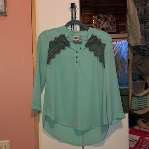 Long sleeve mint green dress shirt